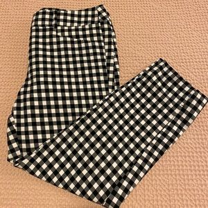 LOFT Marisa Fit B&W Plaid Dress Pants